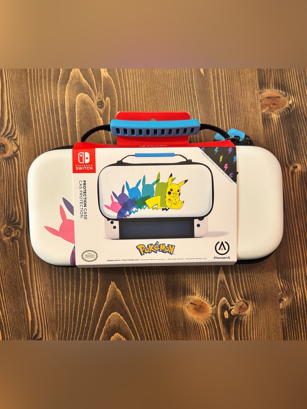 Nintendo Switch Pokemon Pikachu Rainbow Carrying Case - White